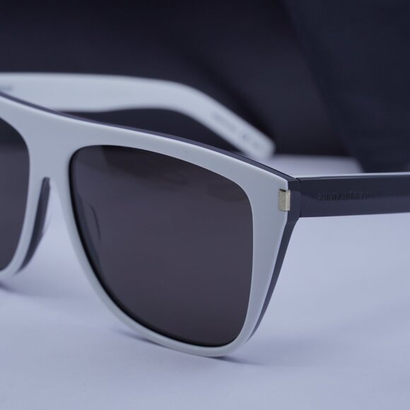 Saint Laurent SL1 020 Square Sunglasses - White/Black/Grey main image 8